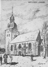 Die alte St. Viktor-Kirche in Damme um 1898 - the old Catholic church of Saint Viktor in Damme at 1898